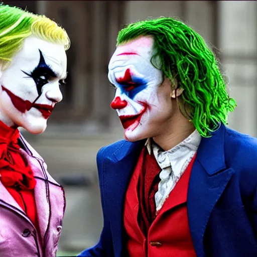 Image similar to heath ledger joker and harley quinn