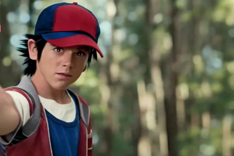 Image similar to live action film still of ash ketchum in the new sci - fi movie