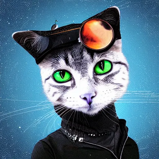 Prompt: “Futuristic cat, With futuristic hat , Mega highly detailed , Cute”