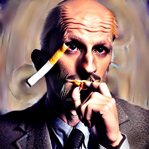 Image similar to very accurate photo, very coherent image, hyper realistic photo of a man holding a cigarette in a hand, by Omar Reda, Tim Booth, award-winning shot