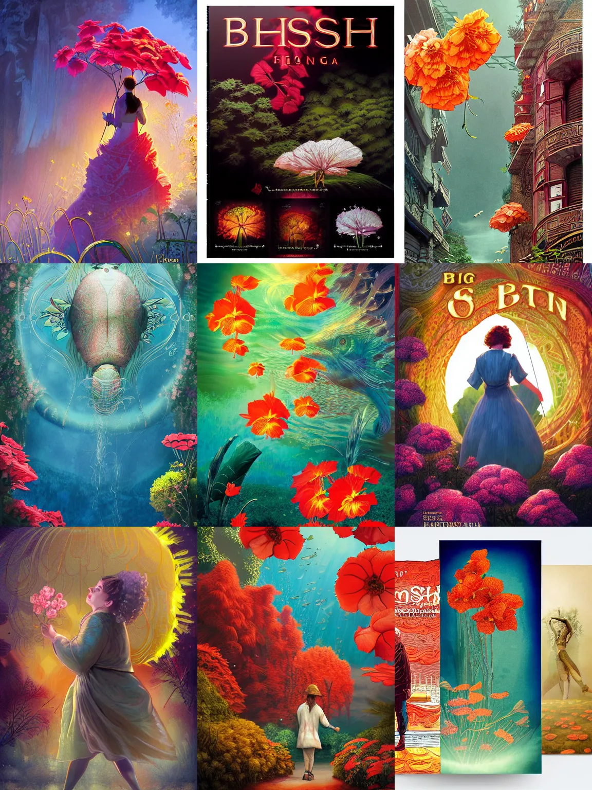 Prompt: (2016) Big Fish and Begonia film covers,Studio Mir,epic,masterpiece illustration in the style of Keith Thompson, digital art