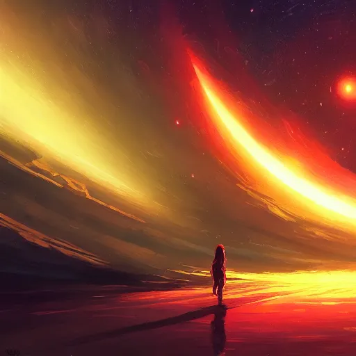 Prompt: a black hole in space, by anato finnstark, by alena aenami, by john harris, by ross tran, by wlop, by andreas rocha