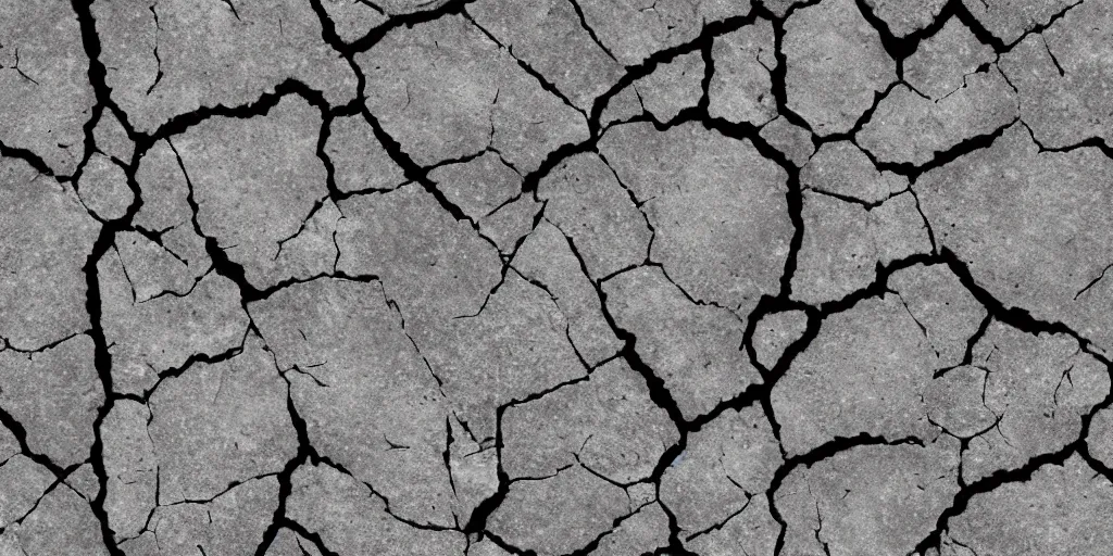 Prompt: Cracked concrete texture for video game