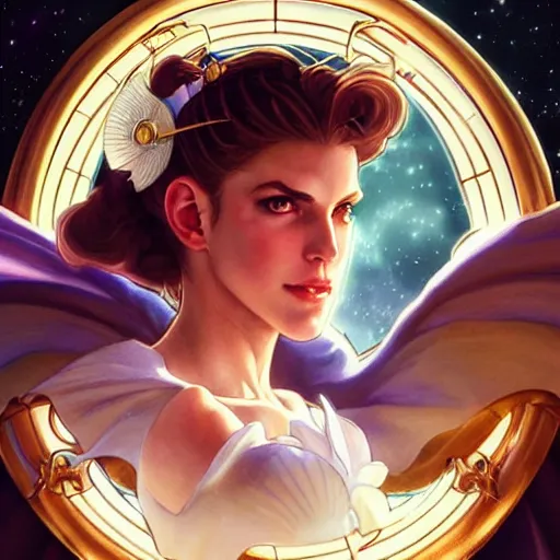 Image similar to Charlotte Casiraghi as Sailor Moon, western, D&D, fantasy, intricate, elegant, highly detailed, digital painting, artstation, concept art, matte, sharp focus, illustration, art by Artgerm and Greg Rutkowski and Alphonse Mucha