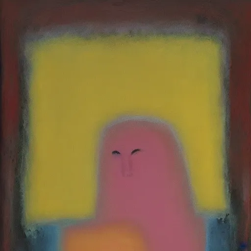 Image similar to a abstract paintingmother with baby by mark rothko