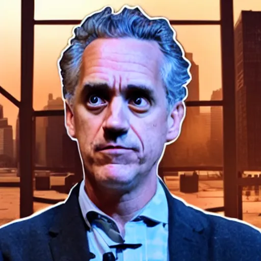 Prompt: Jordan Peterson causing the apocalypse. Photograph.