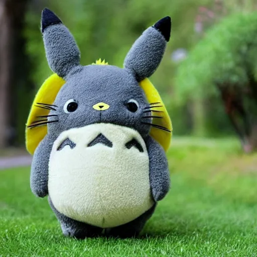 Image similar to Totoro dressed as Pikachu