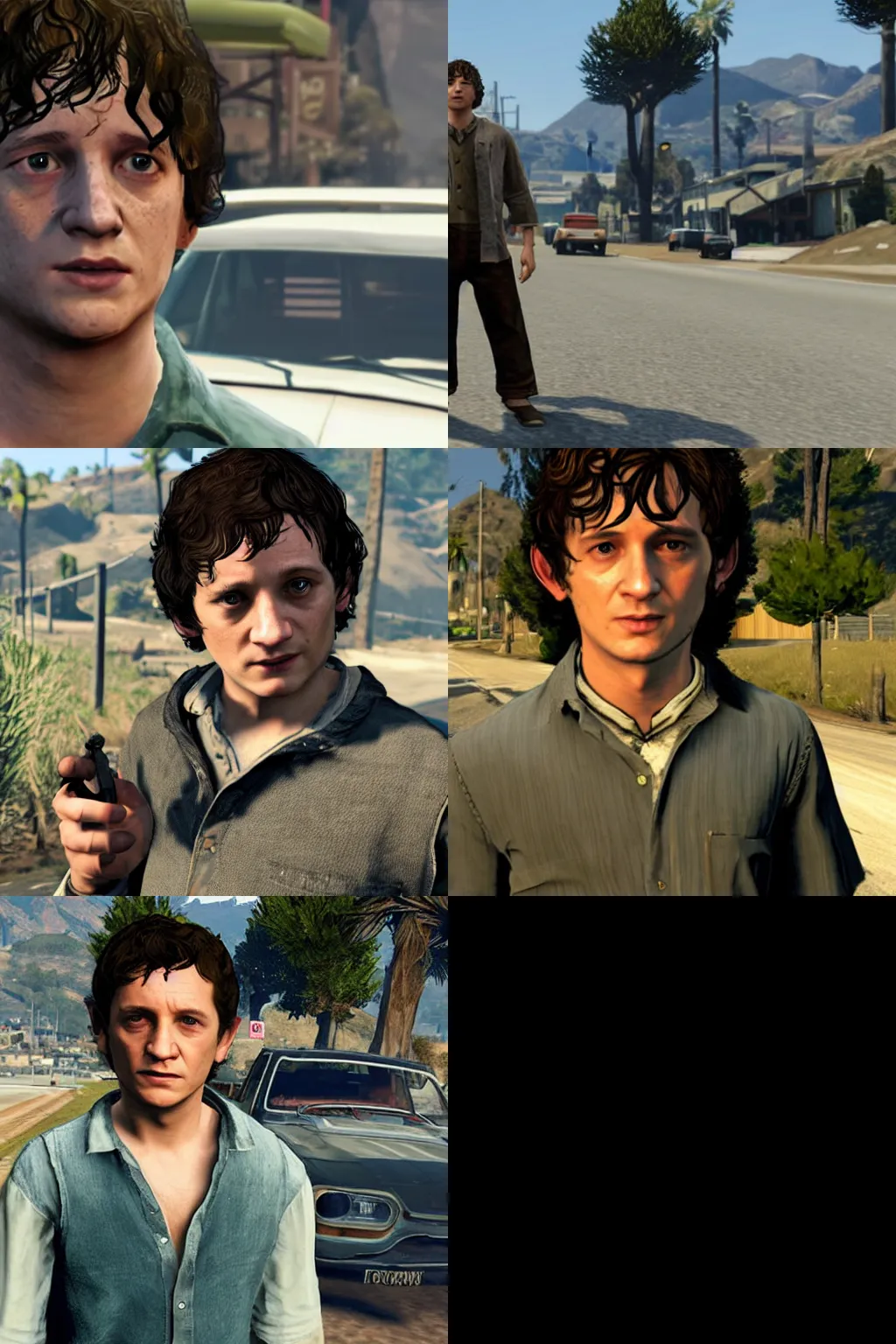 Prompt: Frodo in GTA 5