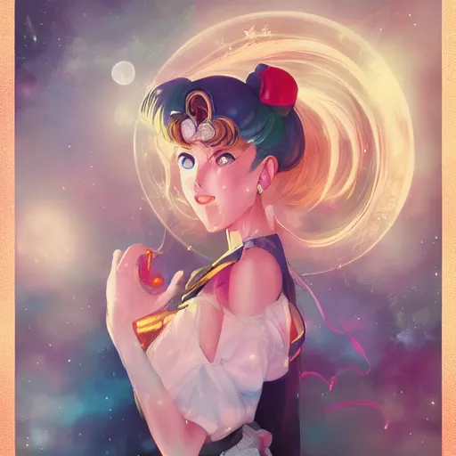 Image similar to Sailor Moon art Portrait, trending on artstation, drawn by WLOP