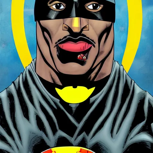 Image similar to Tupac as Batman, by jim lee, 8k