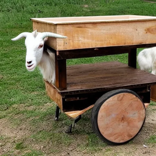 Prompt: a goat cart