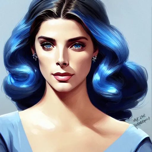 Image similar to Ashley Greene's face combined with Grace Kelly's face with blue hair as a Space Marine, western, D&D, fantasy, intricate, elegant, highly detailed, digital painting, artstation, concept art, matte, sharp focus, illustration, art by Artgerm and Greg Rutkowski and Alphonse Mucha