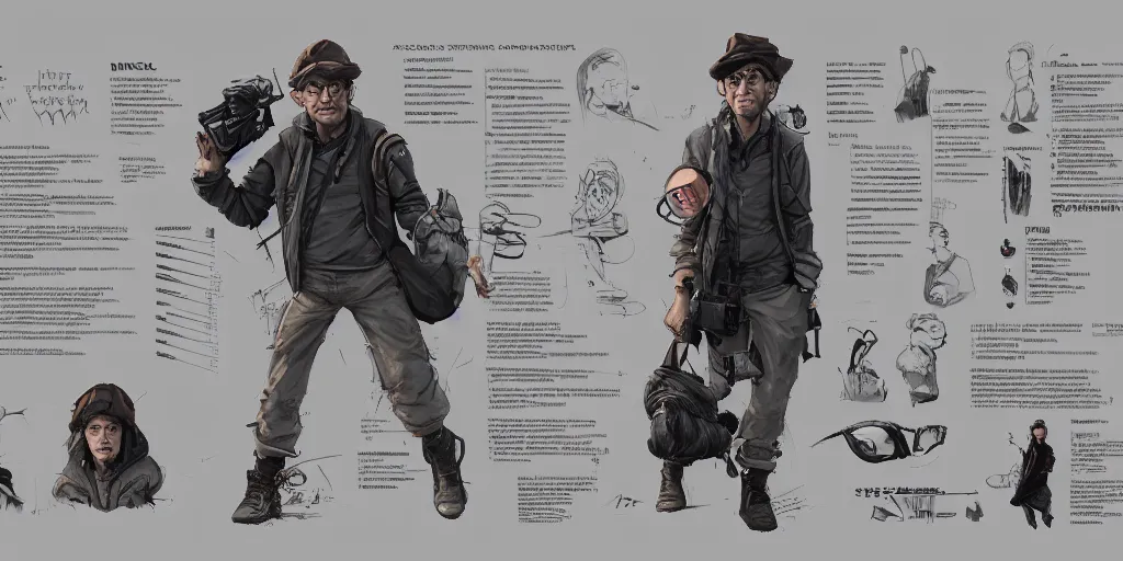 Image similar to steven spielberg, character sheet, concept design, contrast, kim jung gi, greg rutkowski, zabrocki, karlkka, jayison devadas, trending on artstation, 8 k, ultra wide angle, pincushion lens effect