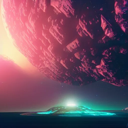 Image similar to earth in space digital art synthwave detailed sharp focus synthwave art aesthetic octane render raw cinematic trending on artstation, highly detailed, matte painting