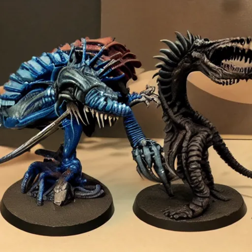 Image similar to Xenomorph and Tyranid chimera, warhammer 40k