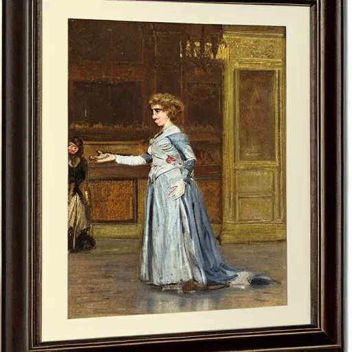 Image similar to actress stepping onto the stage by alfred stevens