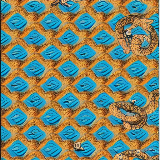 Prompt: snakes and diamonds pattern