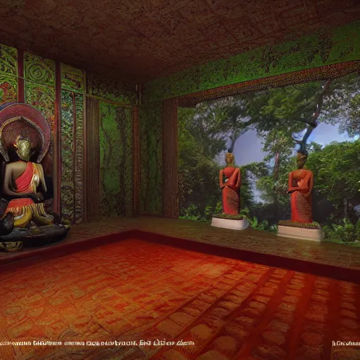 Prompt: buddhist paradise sukhavati, cinematic lighting, photorealism.