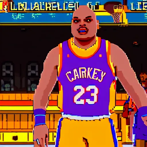 Prompt: in - game footage of charles barkley in undertale
