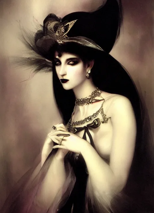 Prompt: gothic princess portrait. by william - adolphe bouguerea, by rolf armstrong, highly detailded