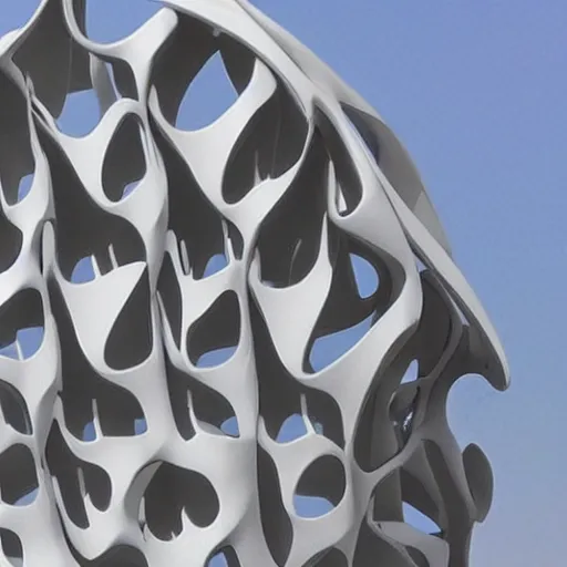 Prompt: 3d printed building, parametric design by zaha hadiid