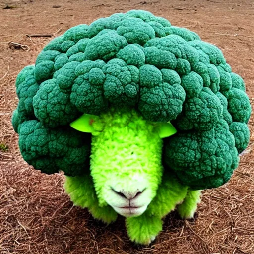 Prompt: sheep that looks like broccoli, broccoli sheep, sheep