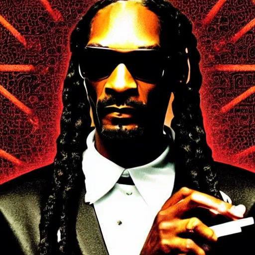 Prompt: snoop dogg as neo from the matrix, movie poster, highly detailed, matrix background