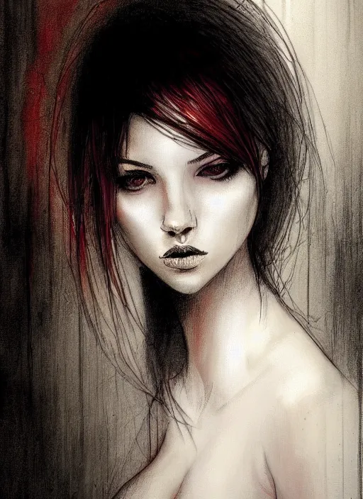 Prompt: a portrait of a pretty young lady by ben templesmith