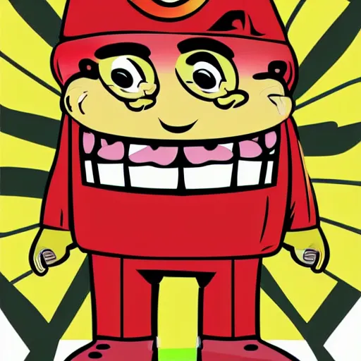 Prompt: big - boy restaurant mascot as an nft - comic - art made by pop wonder, svg comic style, vector - artwork made in adobe - illustrator