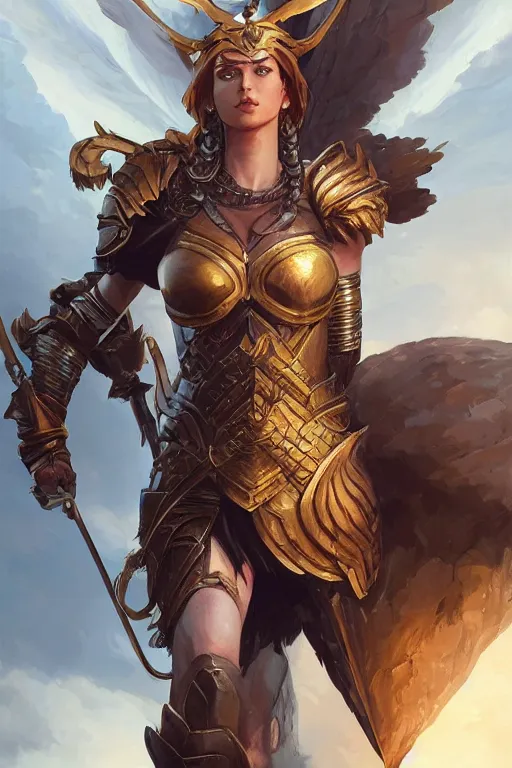 Image similar to amazon valkyrie athena, d & d, fantasy, portrait, highly detailed, headshot, digital painting, trending on artstation, concept art, sharp focus, illustration, art by artgerm and greg rutkowski and magali villeneuve