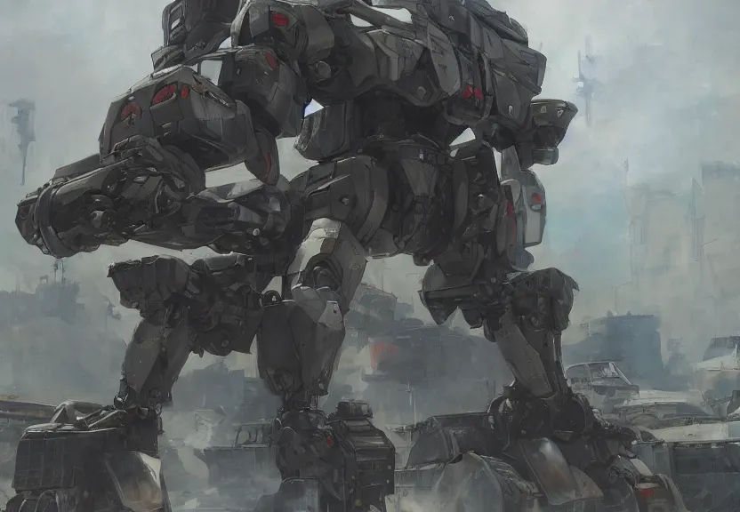 Prompt: Swat mecha in tactical gear with heavy anime armour in a junkyard made by Stanley Artgerm Lau, WLOP, Rossdraws, James Jean, Andrei Riabovitchev, Marc Simonetti, Yoshitaka Amano, ArtStation, CGSociety