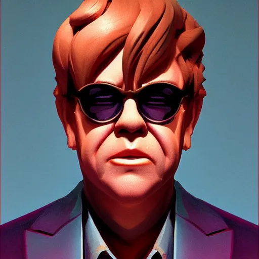 Image similar to face icon stylized elton john statue, behance hd by jesper ejsing, by rhads, makoto shinkai and lois van baarle, ilya kuvshinov, rossdraws global illumination