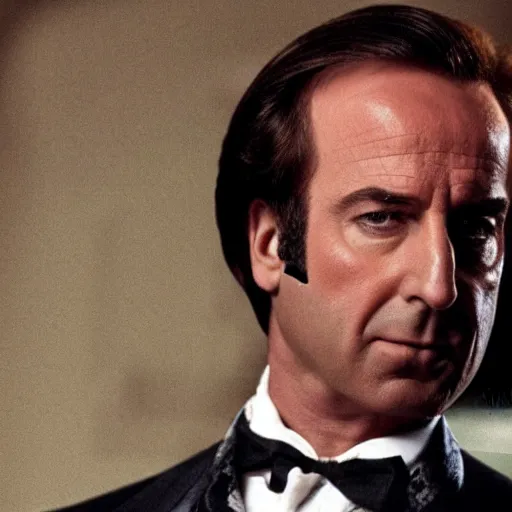 Image similar to A still of Saul Goodman in The Godfather (1972)