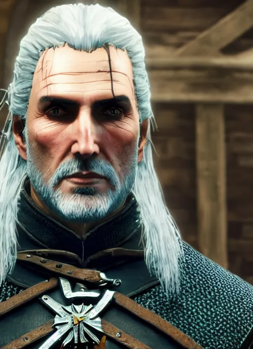 Image similar to Christopher Lee in The Witcher 3, gameplay, 8k, HD