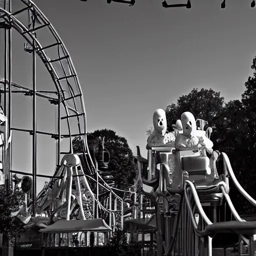 Image similar to ghosts in an amusement park, photograph