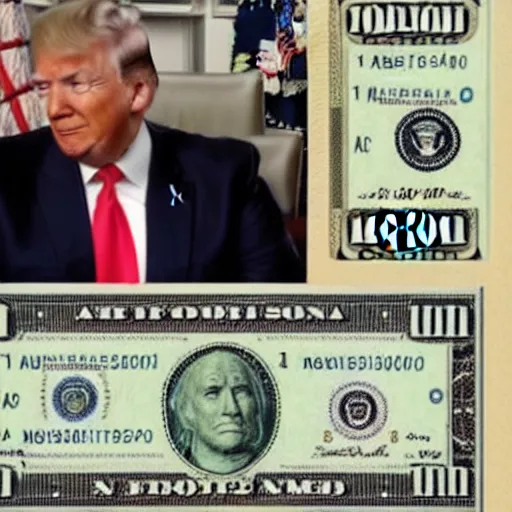 Image similar to trump in the 1000$ bill