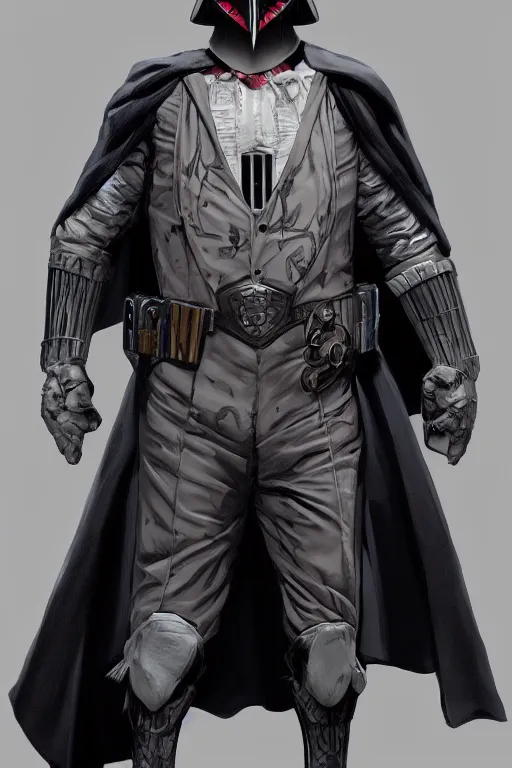 Prompt: Joker wearing vader's armor, full character, artstation, highly detailed, highly realistic