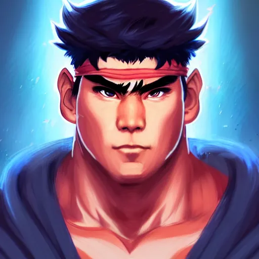 Image similar to a portrait of ryu from street fighter 2, art by lois van baarle and loish and ross tran and rossdraws and sam yang and samdoesarts and artgerm, digital art, highly detailed, intricate, sharp focus, trending on artstation hq, deviantart, unreal engine 5, 4 k uhd image