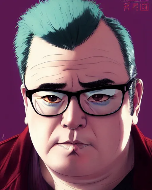 Image similar to portrait Anime guy as Danny de Vito. fine-face, pretty face, realistic shaded Perfect face, fine details. Anime. realistic shaded lighting by Ilya Kuvshinov katsuhiro otomo ghost-in-the-shell, magali villeneuve, artgerm, rutkowski, WLOP Jeremy Lipkin and Giuseppe Dangelico Pino and Michael Garmash and Rob Rey in official suit