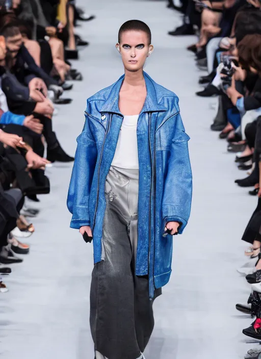 Image similar to hyperrealistic and heavy detailed balenciaga runway show of terminator, leica sl 2 5 0 mm, vivid color, high quality, high textured, real life