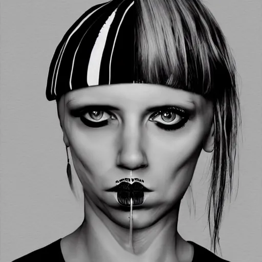 Prompt: black and white zeff art style die antwoord photo realistic