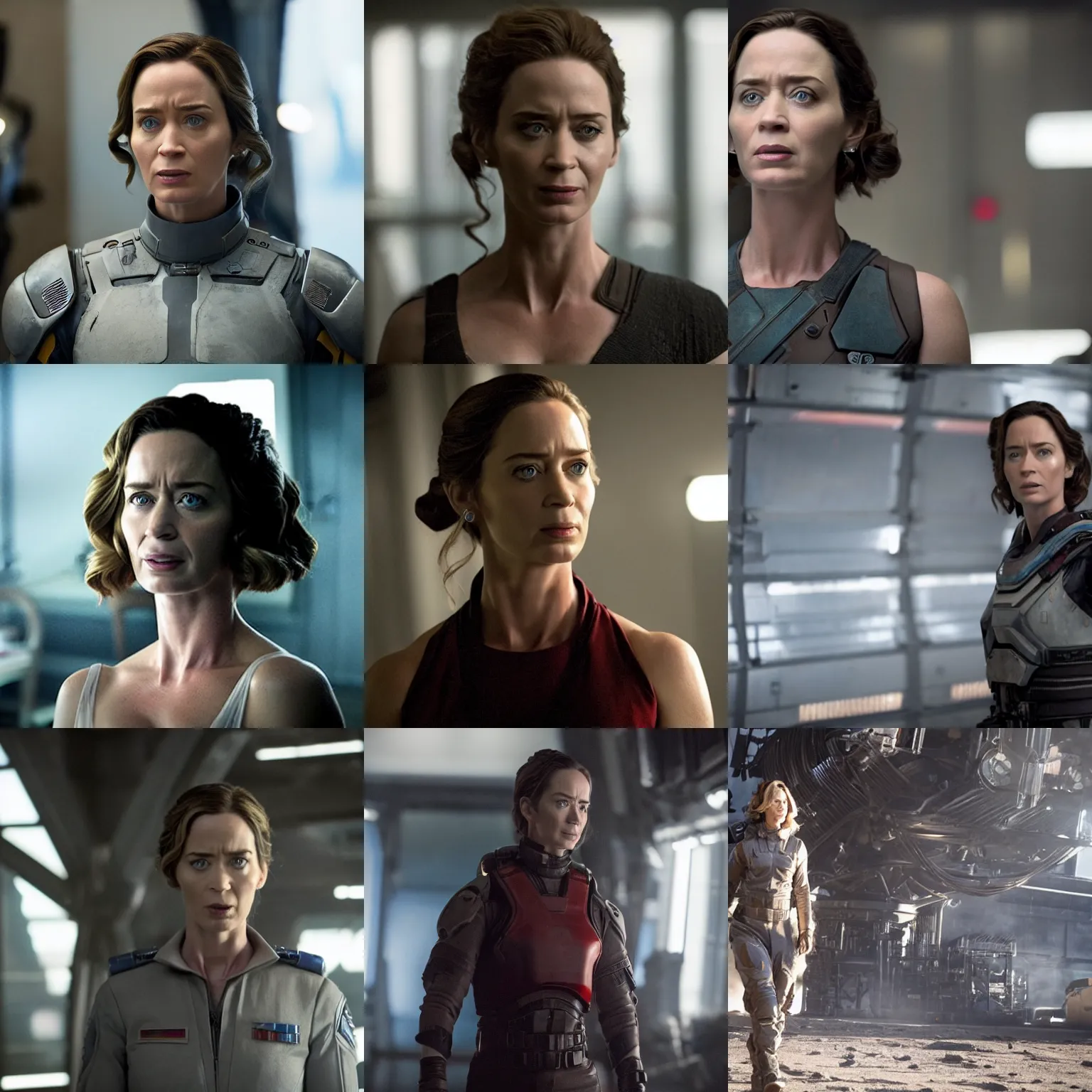 Prompt: Movie still of Emily Blunt in The Expanse