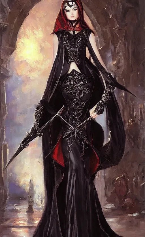 Image similar to Alchemy Imperial Princess knight gothic girl. By Konstantin Razumov, highly detailded