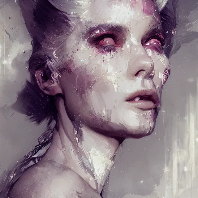 Image similar to beauty girl, white hair, hyper detailed, insane details, intricate, elite, elegant, luxury, by ismail inceoglu dragan bibin hans thoma greg rutkowski alexandros pyromallis rene maritte illustrated, perfect face, fine details, realistic shaded, fine - face, pretty face