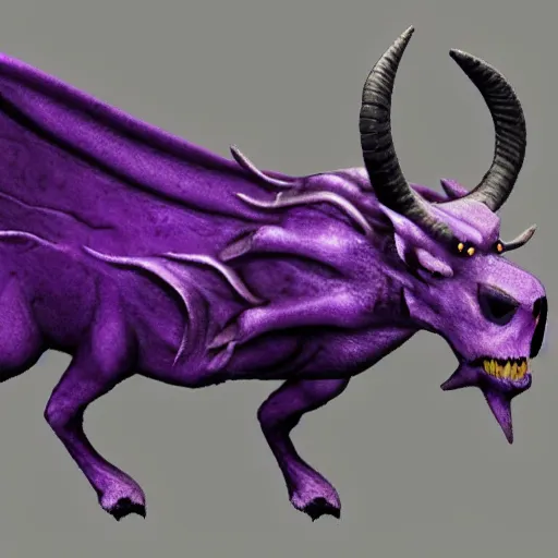 Prompt: One-Eyed One-Horned Flying Purple People Eater