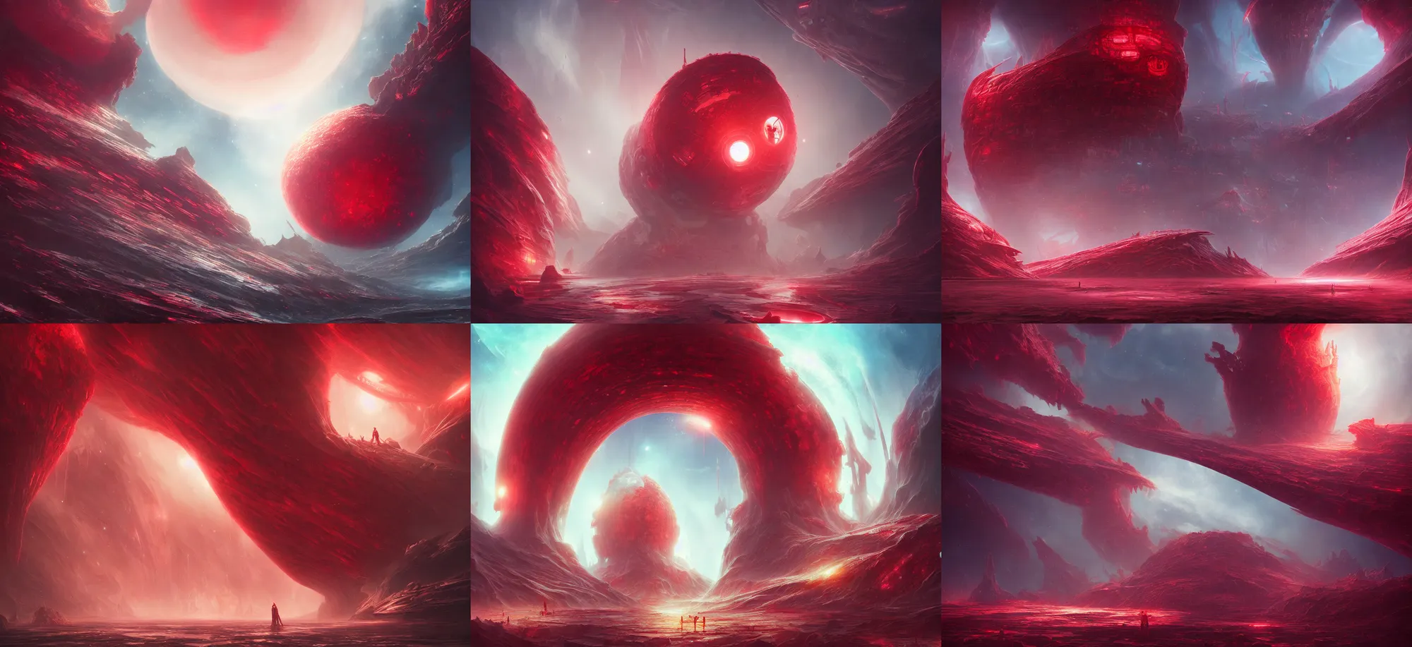 Prompt: detailed, sharp, otherworld megastructure consumed by red alien flesh by Anna Dittmannand, digital art. surreal. trending on art station. anime arts. featured on Pixiv, HD, 8K, highly detailed, good lighting, beautiful, epic, horror