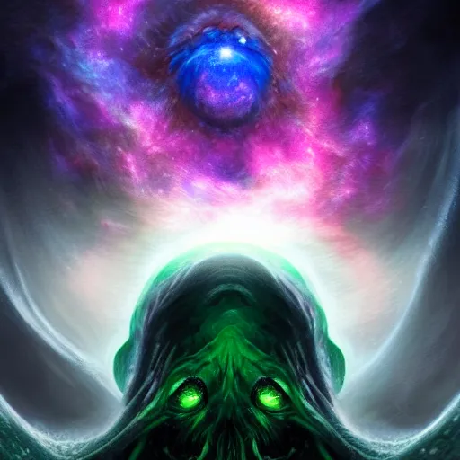 Prompt: cosmic cthulhu in dark space, nebula in background, by lovecraft, details face, detailed body, realistic body proportions, unreal engine, by popular digital artist, digital, artstation, detailed body, heavenly atmosphere, digital art, overdetailed art, trending on artstation, cgstudio, the most beautiful image ever created, dramatic, award winning artwork, beautiful scenery