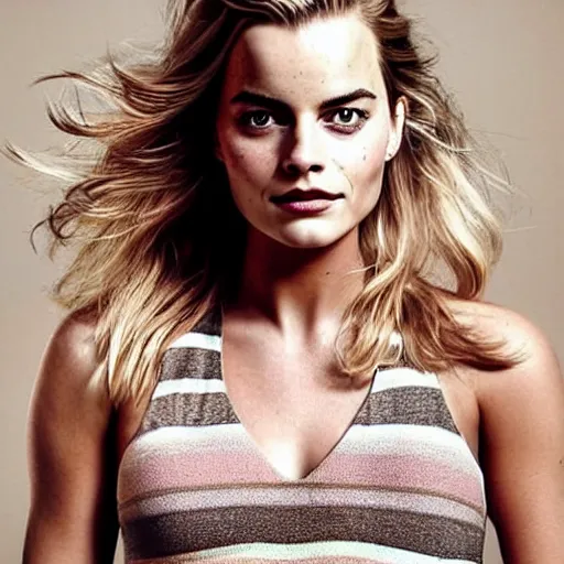Prompt: a! woman who is a genetic combination of margot robbie and emma watson face and upper - body! focus, detailed eyes
