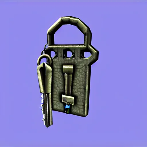 Image similar to a metal key for the cage, rpg game inventory item, low poly 3d style