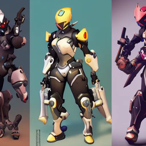 Prompt: Overwatch Character Concept Art, Kamen Rider, Destiny 2